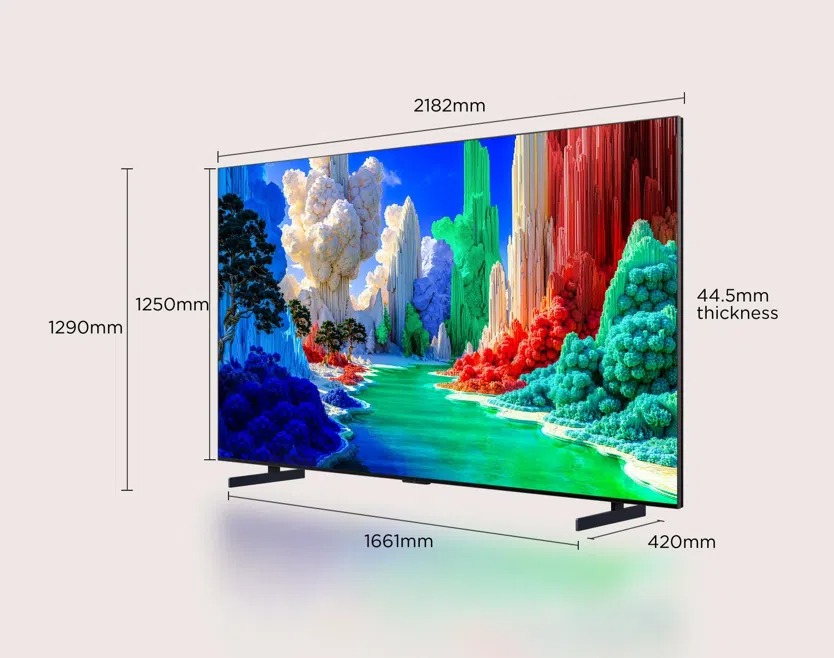 Kích thước thực tế của tivi TCL 98 inch 98A400M